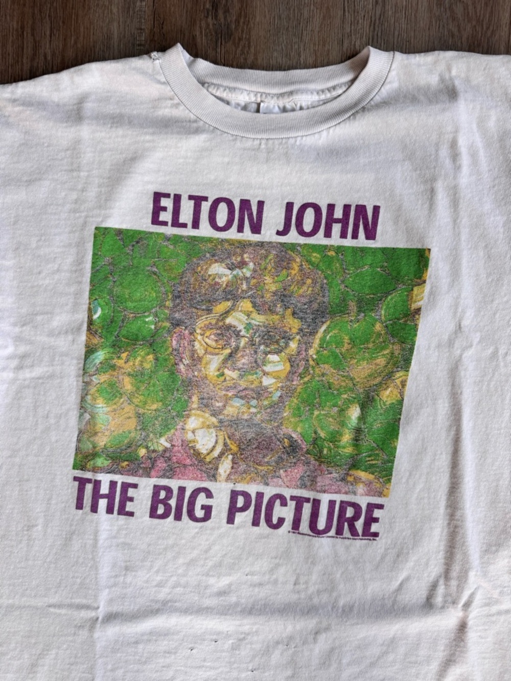 Vintage Elton John 'The Big Picture' 1997 Tour T-Shirt - size XLarge - Picture 2 of 8